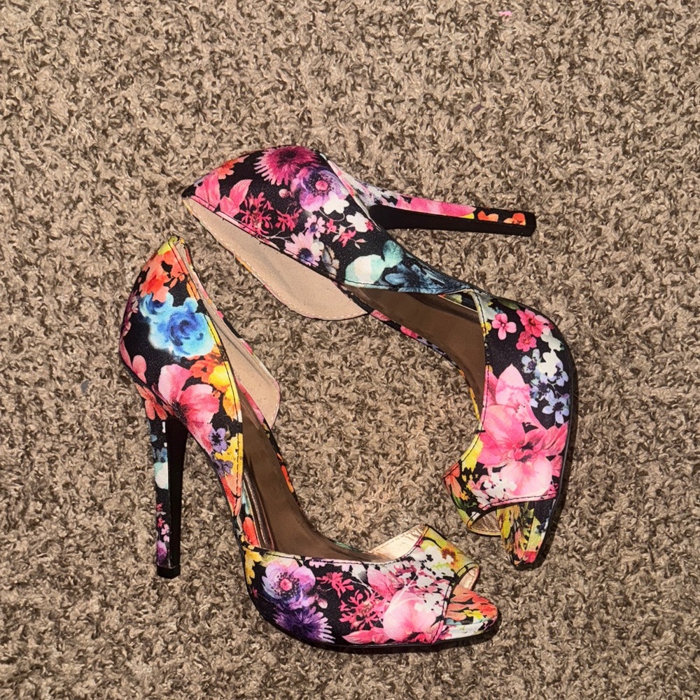 Floral High Heel Pumps
